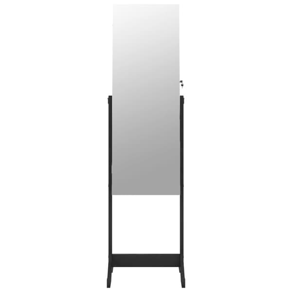 vidaXL fritstående spejlskab med LED-lys 42x38x152 cm sort