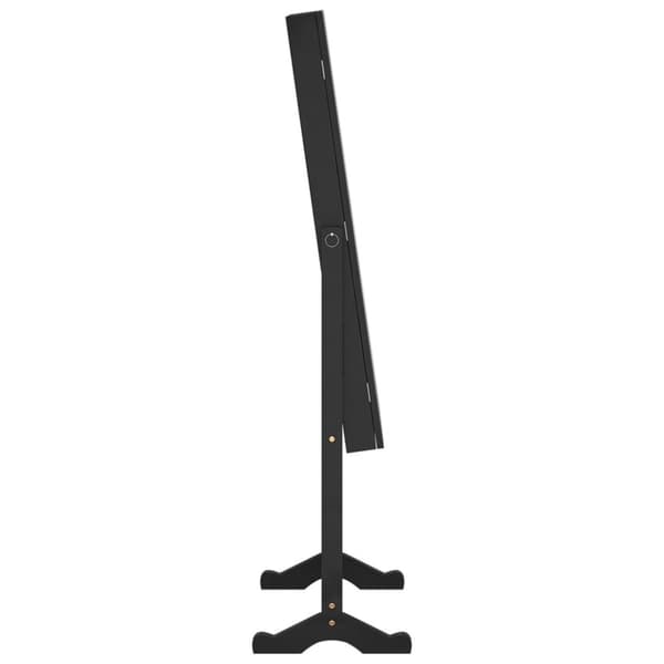 vidaXL fritstående spejlskab med LED-lys 42x38x152 cm sort