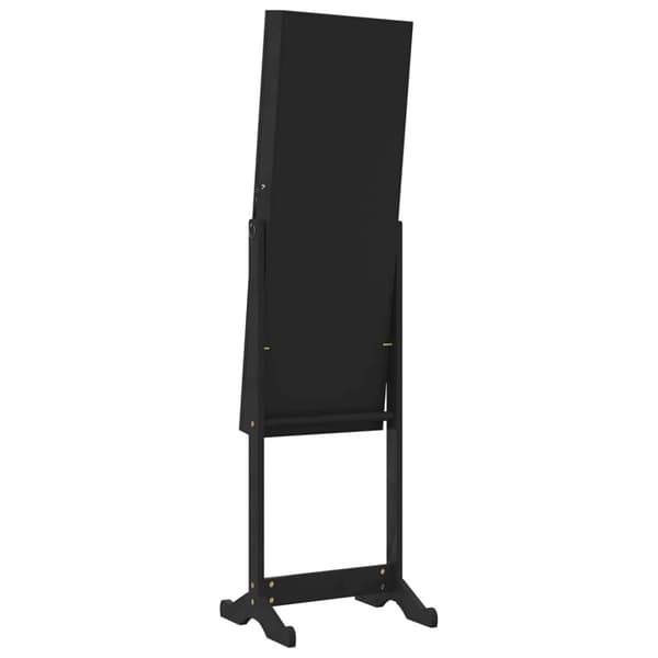 vidaXL fritstående spejlskab med LED-lys 42x38x152 cm sort