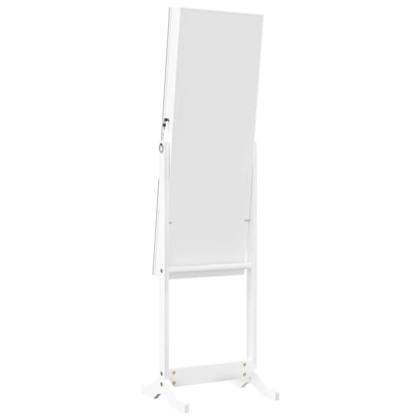 vidaXL fritstående spejlskab med LED-lys 42x38x152 cm hvid