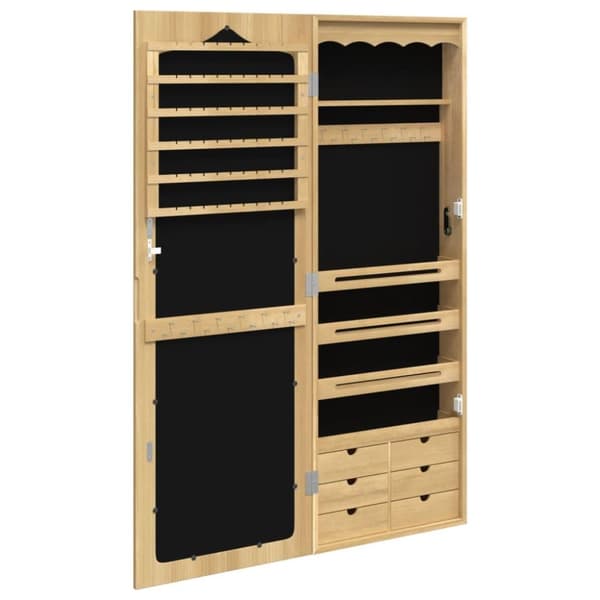 vidaXL Vegghengt smykkeskap med speil 37,5x10x106 cm