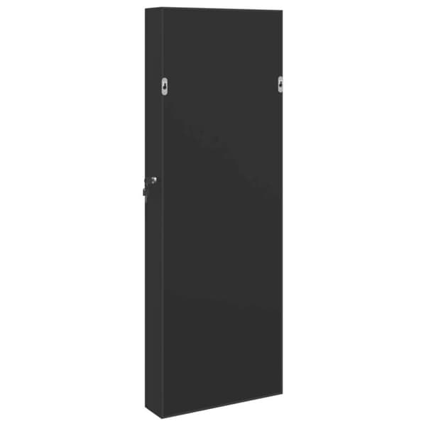 vidaXL Vegghengt smykkeskap med speil svart 37,5x10x106 cm