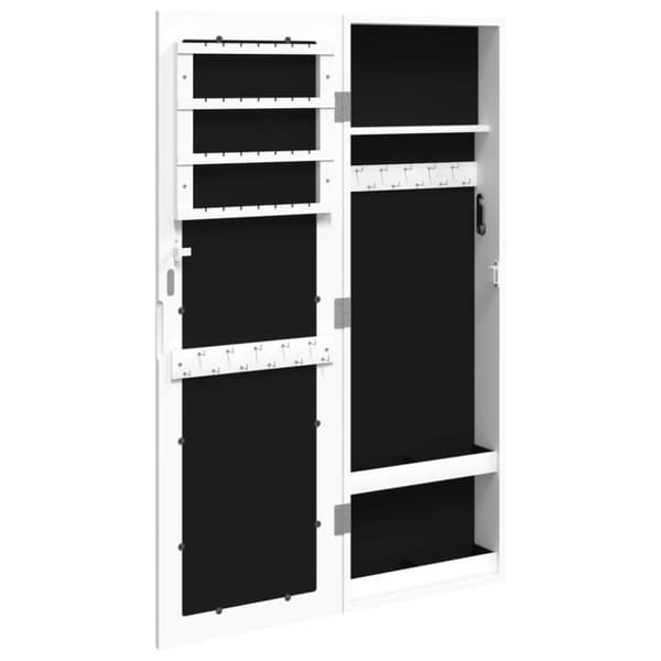 vidaXL Vegghengt smykkeskap med speil hvit 30x8,5x90 cm