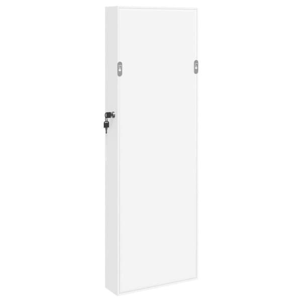 vidaXL Vegghengt smykkeskap med speil hvit 30x8,5x90 cm
