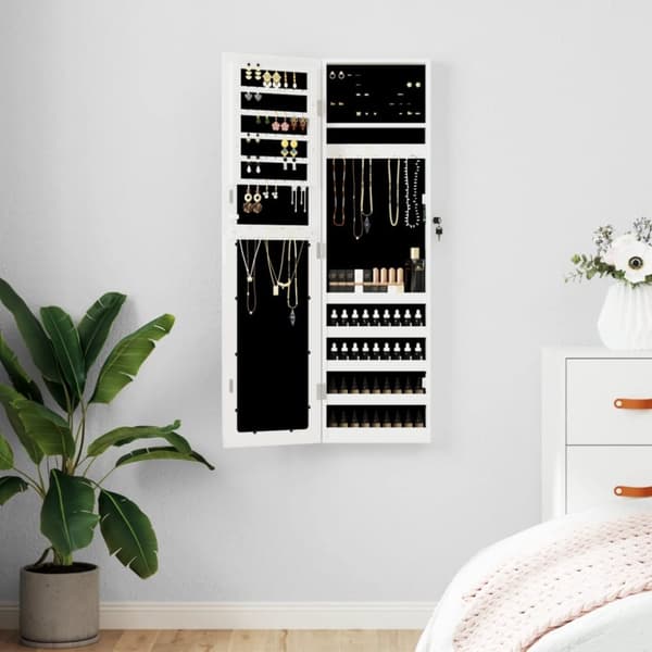 vidaXL Peilikorukaappi seinäkiinnitettävä valkoinen 30x8,5x106 cm