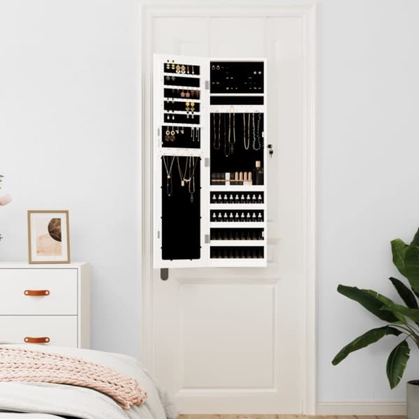 vidaXL Peilikorukaappi seinäkiinnitettävä valkoinen 30x8,5x106 cm