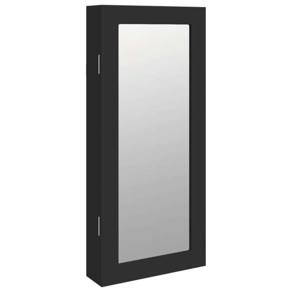vidaXL Peilikorukaappi seinäkiinnitettävä musta 30x8,5x67 cm