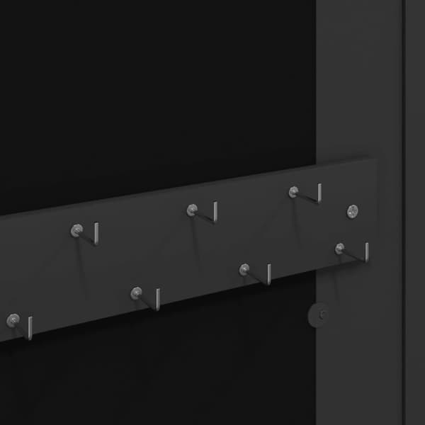 vidaXL Vegghengt smykkeskap med speil svart 30x8,5x67 cm