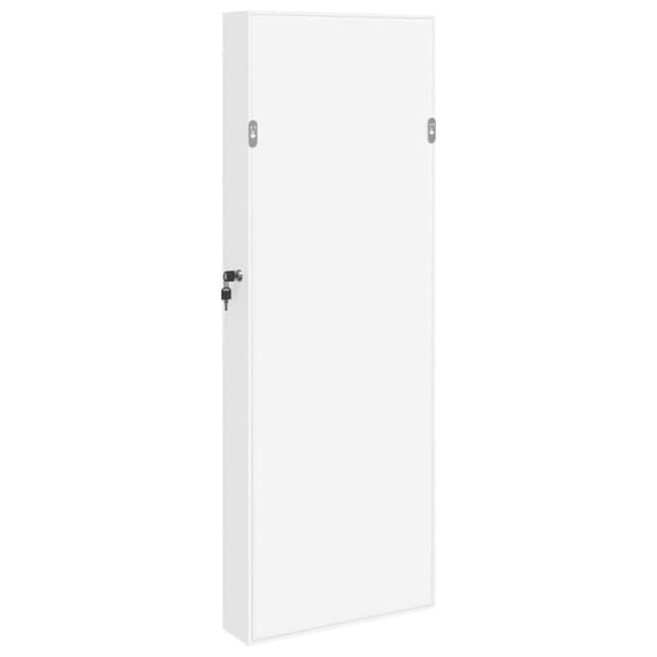 vidaXL Vegghengt smykkeskap med speil hvit 37,5x10x106 cm