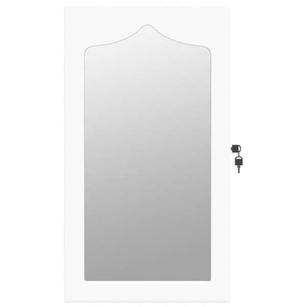 vidaXL Vegghengt smykkeskap med speil hvit 37,5x10x67 cm