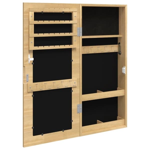 vidaXL Vegghengt smykkeskap med speil 30x8,5x67 cm