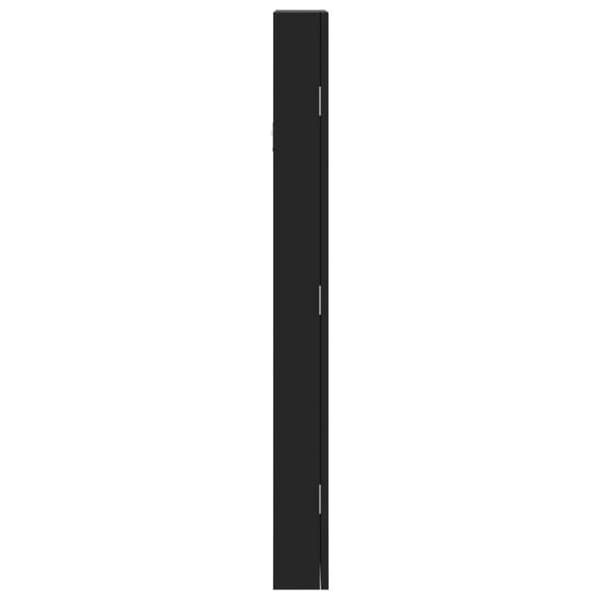 vidaXL Peilikorukaappi seinäkiinnitettävä musta 30x8,5x90 cm