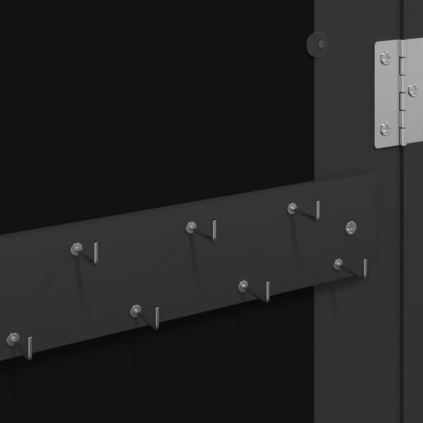 vidaXL Peilikorukaappi seinäkiinnitettävä musta 30x8,5x90 cm