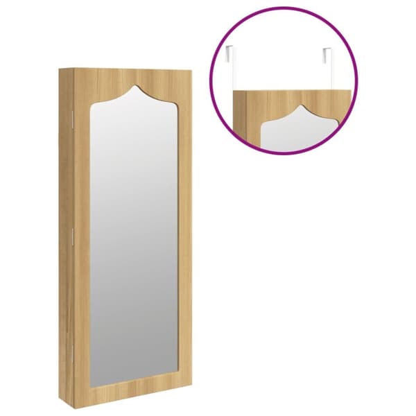 vidaXL Vegghengt smykkeskap med speil 37,5x10x90 cm