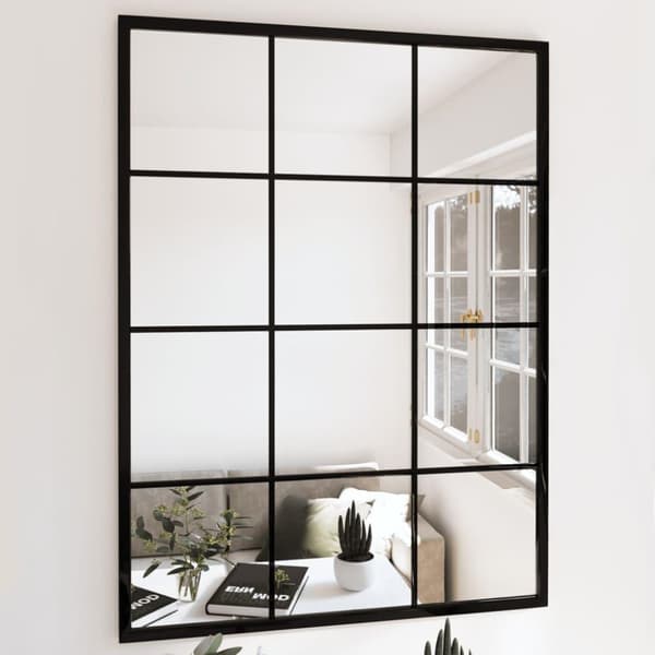 vidaXL vægspejl 2 stk. 80x60 cm metal sort