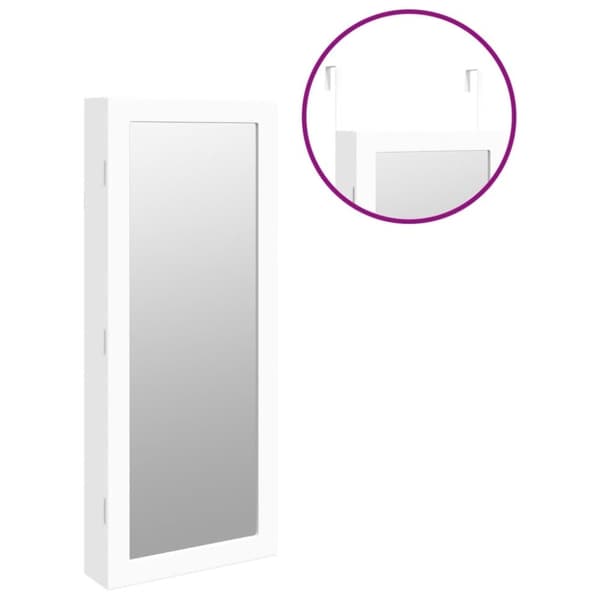 vidaXL væghængt spejlskab med LED-lys hvid
