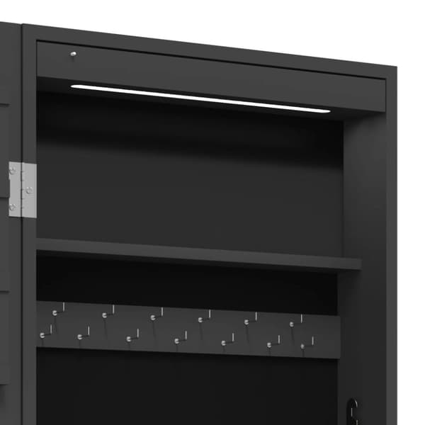vidaXL Peilikorukaappi LED-valoilla seinälle asennettava musta