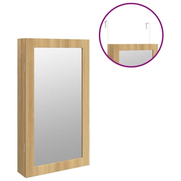 vidaXL Speilskap med LED-lys veggmontert
