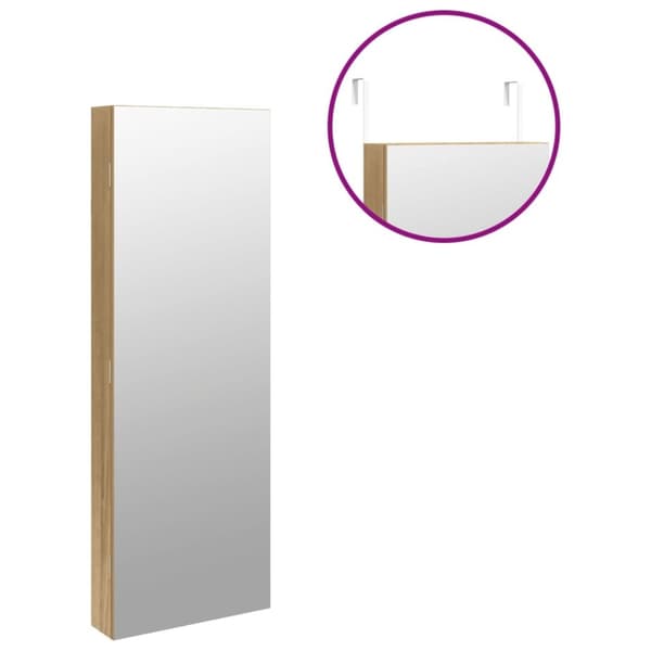 vidaXL Speilskap med LED-lys veggmontert