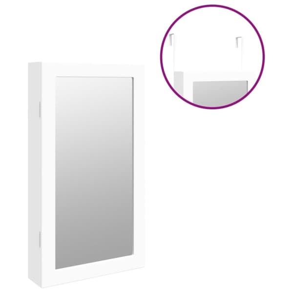 vidaXL Speilskap med LED-lys veggmontert hvit