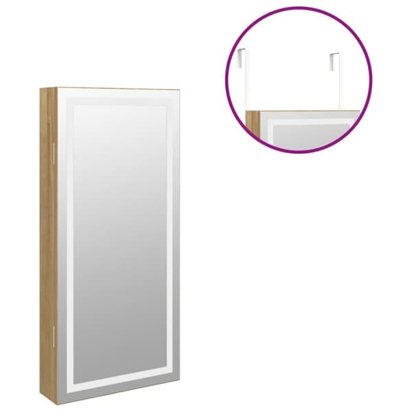 vidaXL Speilskap med LED-lys veggmontert