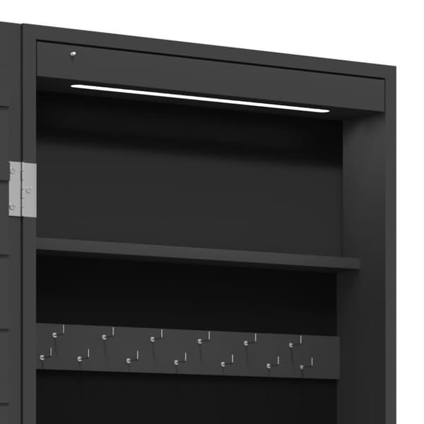 vidaXL Peilikorukaappi LED-valoilla seinälle asennettava musta