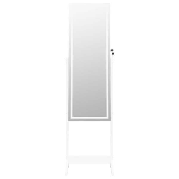 vidaXL Peilikorukaappi LED-valoilla vapaasti seisova valkoinen