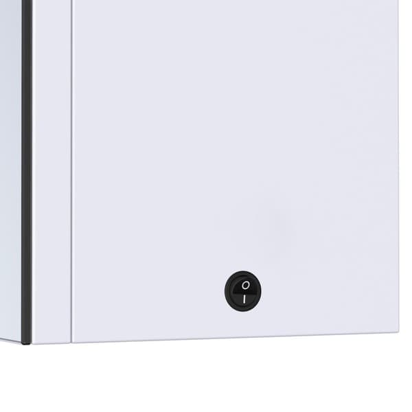 Nancy's Chino Spiegelkast - Wandkast - Spiegel - Glas - MDF - 15W - LED Belysning - Zilver - 15 x 50 x 60 cm