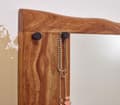 Miniatyrbillede 3 af 7: Rootz vægspejl massivt sheesham træ 80x80x3 cm design korridor spejl trækant - Hængende spejl moderne med kroge - Spejlvæg Large - Moderne garderobesp