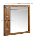 Miniatyrbillede 5 af 7: Rootz vægspejl massivt sheesham træ 80x80x3 cm design korridor spejl trækant - Hængende spejl moderne med kroge - Spejlvæg Large - Moderne garderobesp