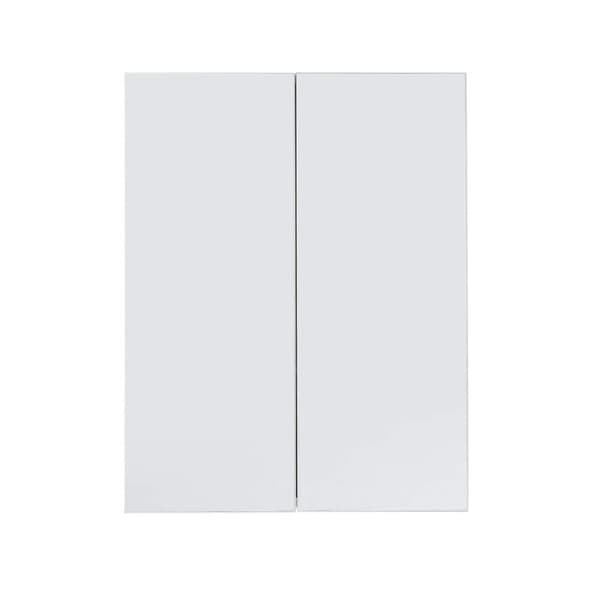 Rootz Bathroom Mirror Cabinet - Wall Storage - Reflective Unit - Vanity Organizer - Bath Fixture - Mirrored Chest - Washroom Cupboard - White High Glo