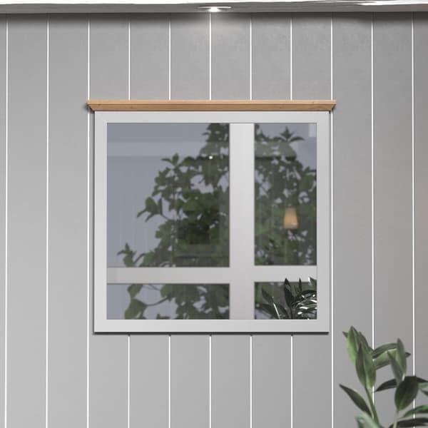 Rootz Landside Spiegel - Reflective Glass - Wall Accessory - Decor Enhancer - Room Brightener - Vanity Mirror - Light Grey/Artisan Oak - 91 x 82 x 4 c