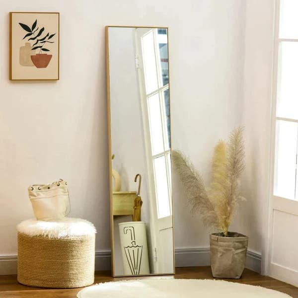 Rootz Dressing Mirror - Fullängdsspegel - Spegel - Med stativ Fristående - MDF/glas - Natur - 40cm x 35cm x 147cm