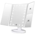 Miniatyrbild 1 av 4: Sminkspegel 1x -2x-3x Trifold Sminkspegel med 21 LED-lampor och spegel