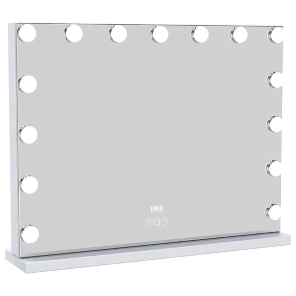 UNIQ XL Hollywood Spegel med 15 LED-lampor och touch-funktion - sminkspegel med belysning - hollywoodspegel UNIQ XL Hollywood Spegel med 15 LED-lampor och touch-funktion - sminkspegel med belysning - hollywoodspegel