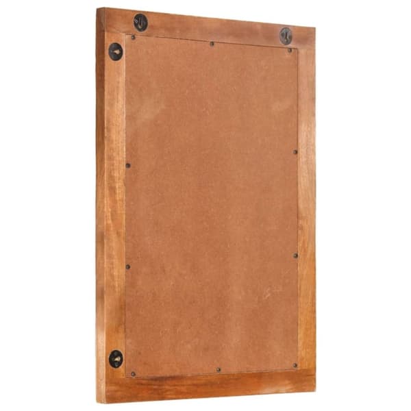 vidaXL Baderomsspeil brun 50x70x3 cm heltre mango og glass