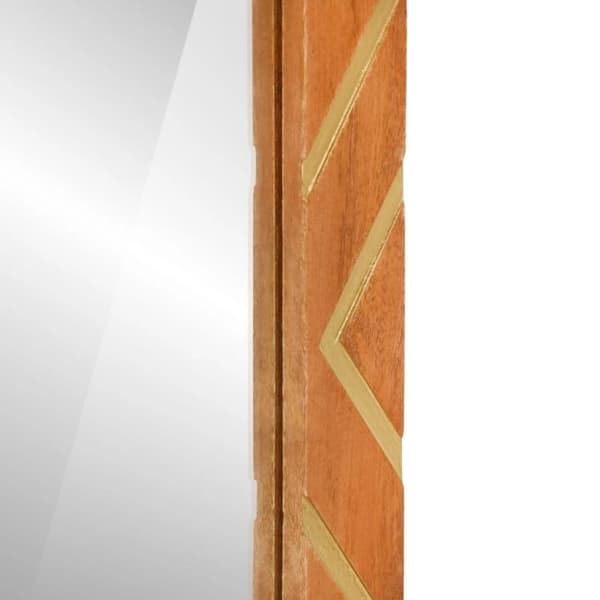 vidaXL Baderomsspeil brun 50x70x3 cm heltre mango og glass