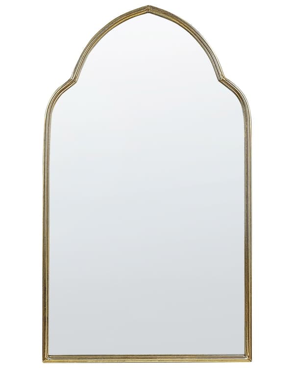 Väggspegel Guld Metallram 54 x 100 cm Dekorativ Handgjord Glamour Vardagsrum Accentstycke