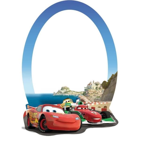 Spegel - Disney - Bilar - 15 x 21,5 cm - Blå - Röd - Rektangulär