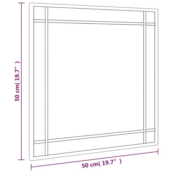 vidaXL Väggspegel svart 50x50 cm fyrkantig järn