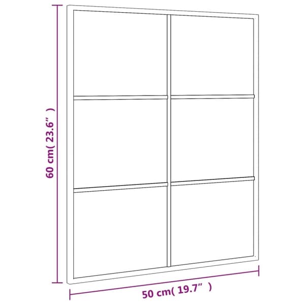 vidaXL Veggspeil svart 50x60 cm rektangel jern