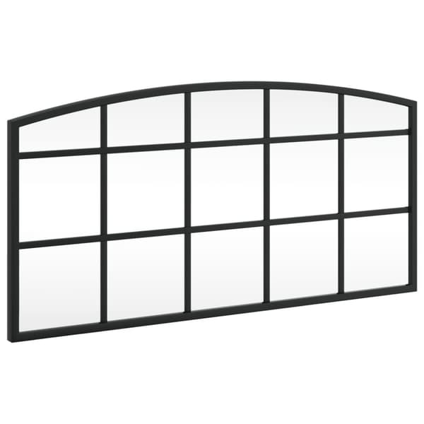 vidaXL Väggspegel svart 60x30 cm bågformad järn