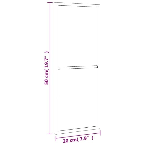 vidaXL Väggspegel svart 20x50 cm rektangulär järn