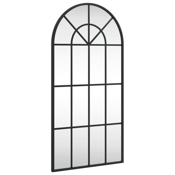 vidaXL Väggspegel svart 40x80 cm bågformad järn