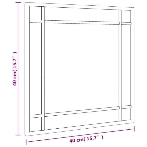 vidaXL Veggspeil svart 40x40 cm rektangel jern