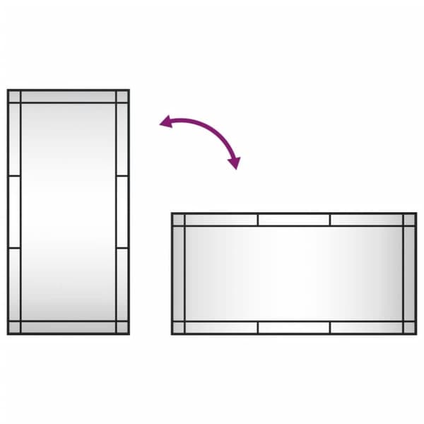 vidaXL Väggspegel svart 50x100 cm rektangulär järn