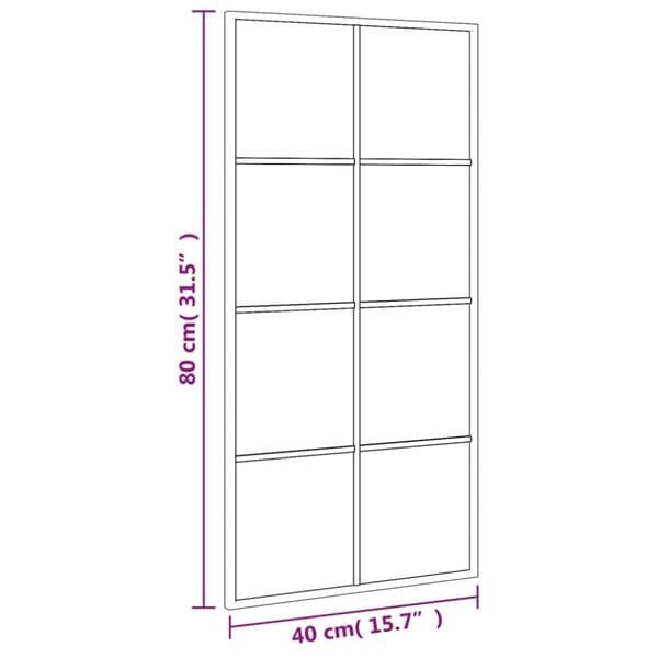 vidaXL Veggspeil svart 40x80 cm rektangel jern