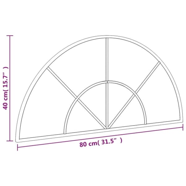 vidaXL Veggspeil svart 80x40 cm buet jern