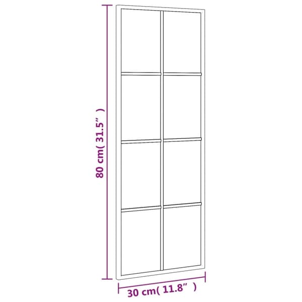 vidaXL vægspejl 30x80 cm rektangulært jern sort