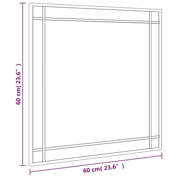 vidaXL Veggspeil svart 60x60 cm rektangel jern